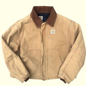 Vintage Carhartt - Quilted Lined Duck Canvas Utility J02 Coat Jacket - Tan XXL